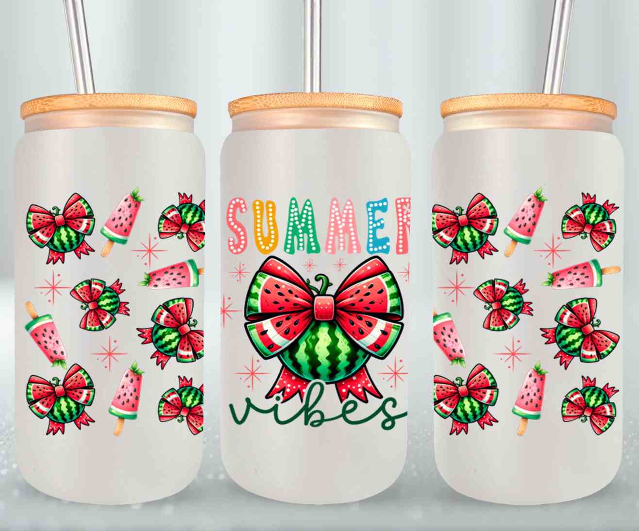 Summer Vibes Watermelon Coquette Bow-10672
